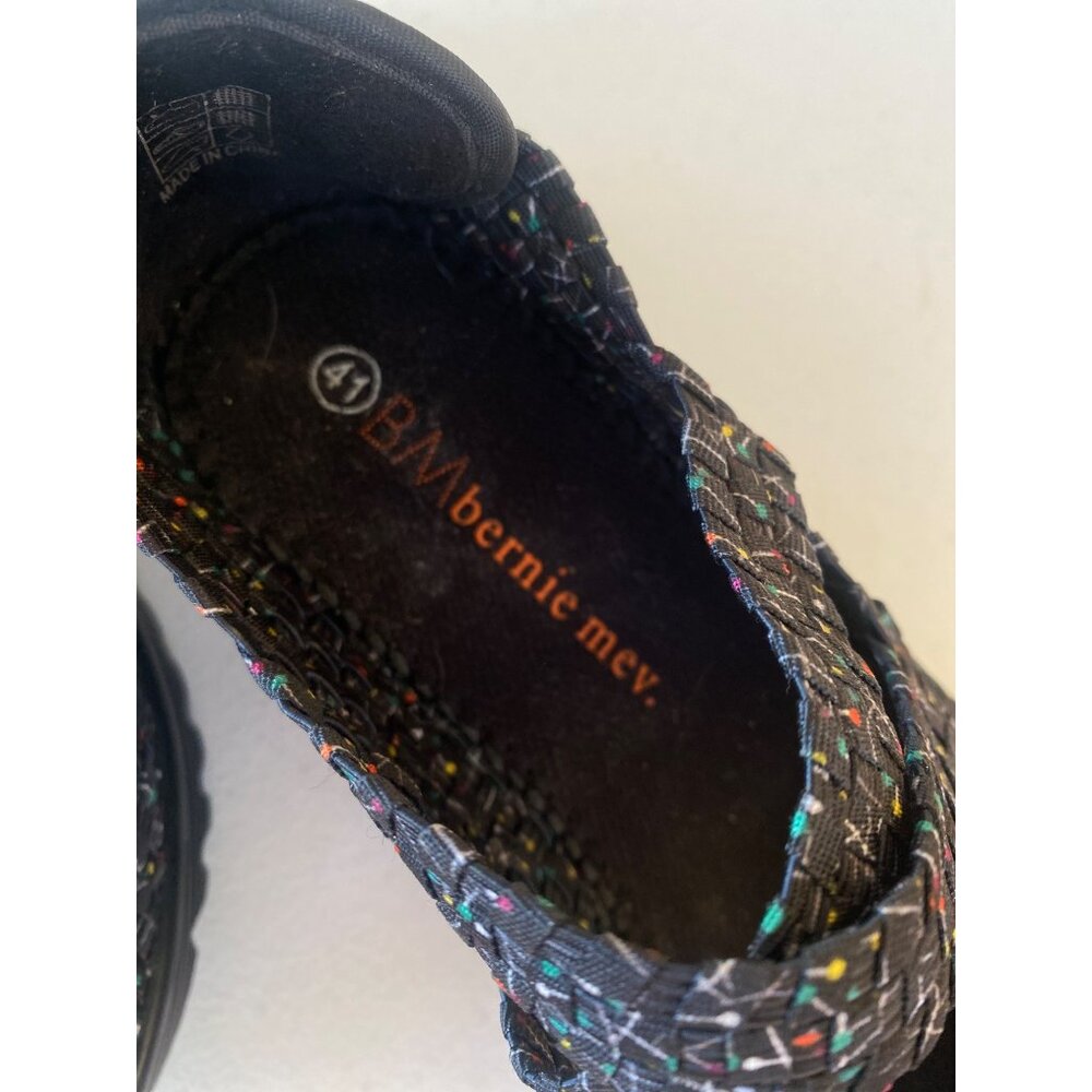 BERNIE MEV Women's 41 Cleopatra Pops Fabric Wedge Shoes US 11 Black - Picture 8 of 11
